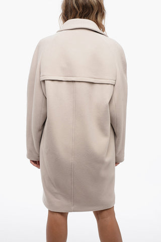 Blended Virgin Wool Coat with Buckle Detailed Collar