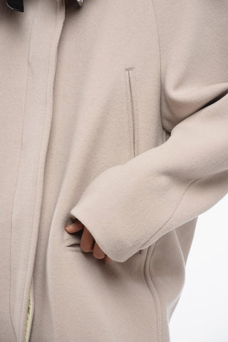 Blended Virgin Wool Coat with Buckle Detailed Collar