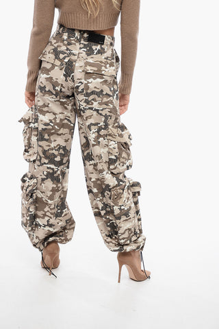 Pantaloni Cargo con Motivo Camouflage