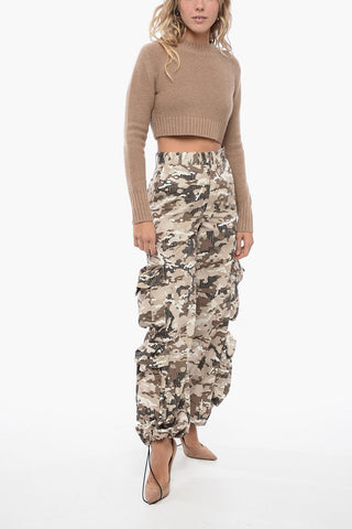 Pantaloni Cargo con Motivo Camouflage