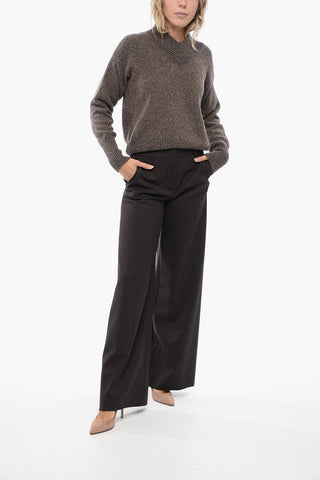 Pullover in Tweed di Cashmere con Scollo a V