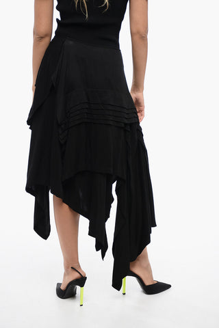 Asymmetric Multi Layer Skirt with Pleated Detail