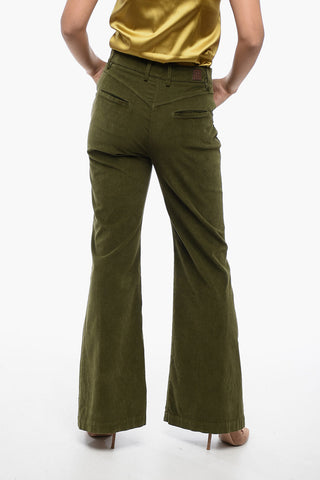 Low-Rise Corduroy Pants with Flared Fit