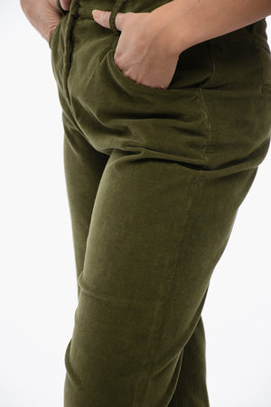 Low-Rise Corduroy Pants with Flared Fit
