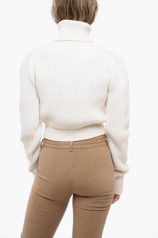 Cropped Turtleneck Sweater with DG Application