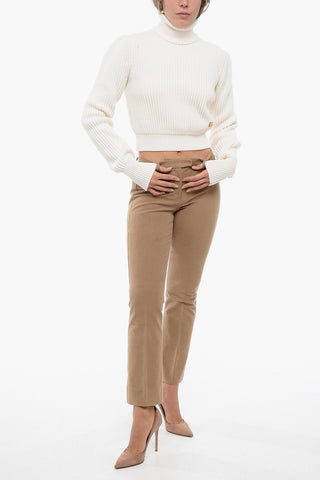 Cropped Turtleneck Sweater with DG Application