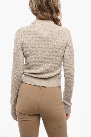 Blended Cashmere Sweater with Geometric Embroideries