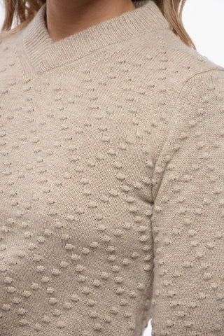 Blended Cashmere Sweater with Geometric Embroideries