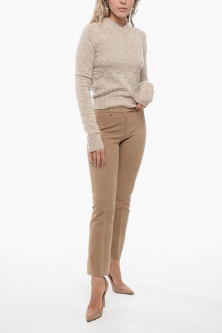 Blended Cashmere Sweater with Geometric Embroideries