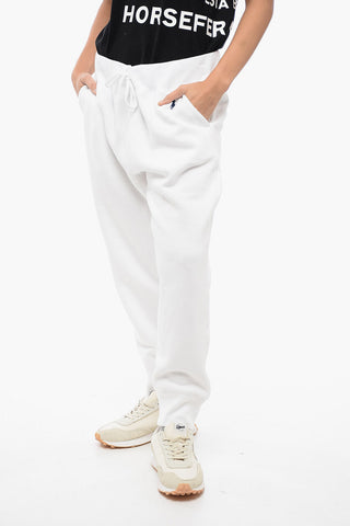 Fleeced Cotton Cropped Fit Sweatpants with Cuffs