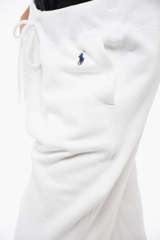 Fleeced Cotton Cropped Fit Sweatpants with Cuffs