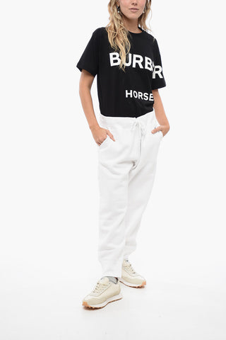 Fleeced Cotton Cropped Fit Sweatpants with Cuffs