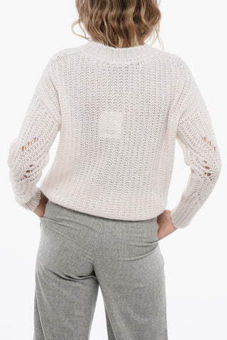 Baby Alpaca Pullover with Openwork Detail