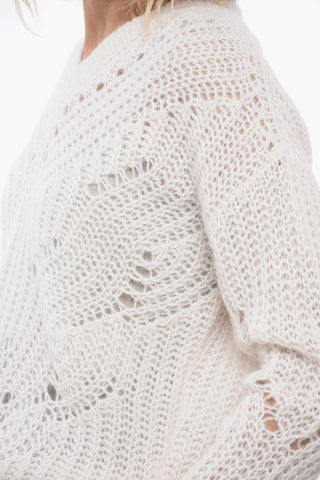 Baby Alpaca Pullover with Openwork Detail