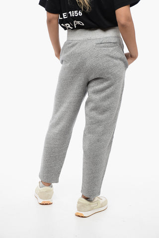 Joggers in Cotone Felpato con Polsini