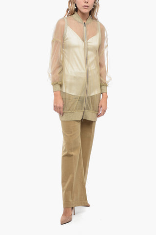 Top Desing Bomber in Mesh con Polsini in Lurex