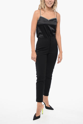 Stretchy Pants with Embroidered Band