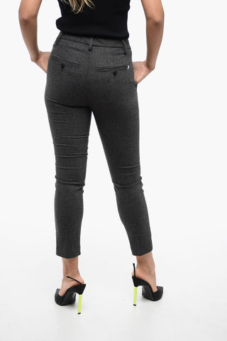 Pantaloni CARMEN in Misto Lana con Motivo Herringbone