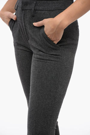 Wool-Blend Pants CARMEN with Herringbone Pattern