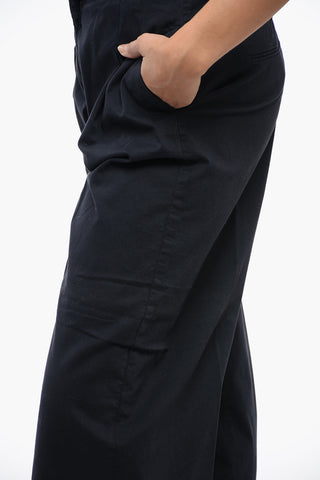 Cropped Wide-Leg-Hose mit Martingal