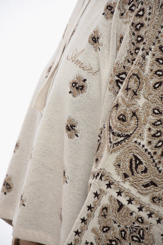 Knitted Crop Sweatshirt with Bandana Pattern