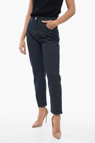 High-waisted Monogram Dark Washed Denims 18cm