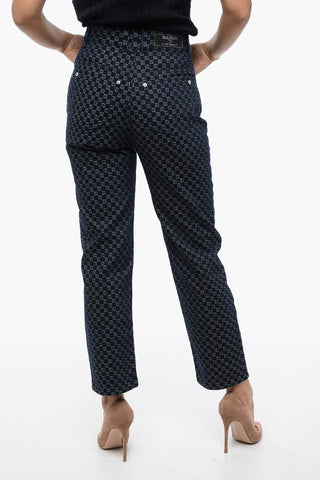 High-waisted Monogram Dark Washed Denims 18cm