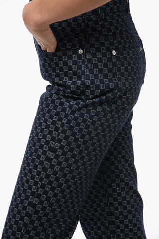 High-waisted Monogram Dark Washed Denims 18cm