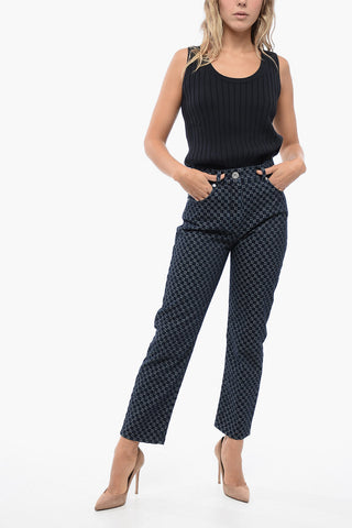 High-waisted Monogram Dark Washed Denims 18cm