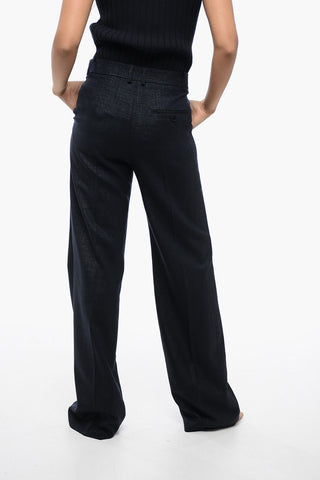 Straight-Fit Pants with Lurex Check Motif