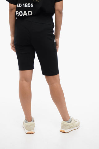 EA7 Leggings Biker in Misto Cotone con Stampa