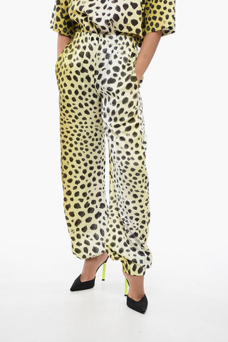 Satin Animalier Pants with Drawstring