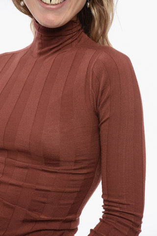 Maglia PISANO a Coste con Collo Alto
