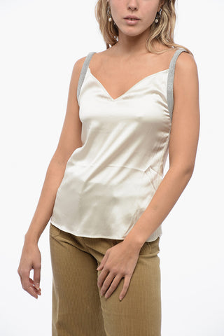 Silk Lingerie Top with Shimmer Detail