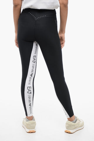 EA7 Recycled Polyester Leggings with Contrasting Bands