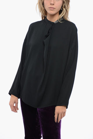 Blended Silk Blouse with Shimmer Detail