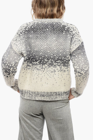 Alpaca Wool Blended Pullover with Degradè Embroideries