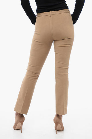 Pantaloni Effetto Velluto con Straight Fit