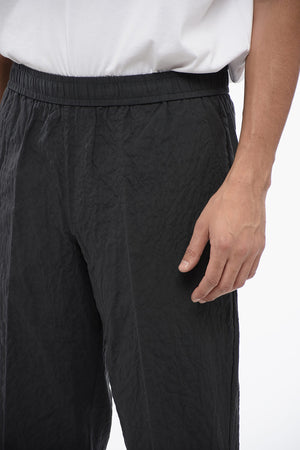 Pantaloni Slim Fit REM in Cotone Effetto Stropicciato