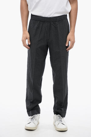 Slim Fit Cotton Pants REM with Crinkled Effect