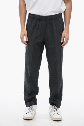 Slim-Fit-Hose REM aus Baumwolle mit Crinkle-Effekt
