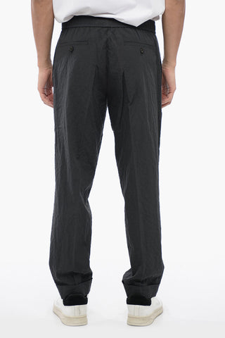 Slim-Fit-Hose REM aus Baumwolle mit Crinkle-Effekt