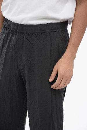 Slim Fit Cotton Pants REM with Crinkled Effect