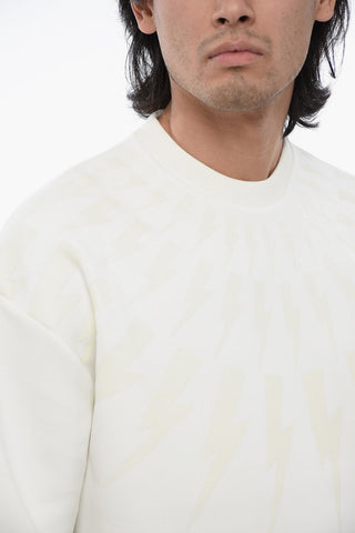 Felpa Easy Fit FAIRISLE THUNDERBOLT in Neoprene di Cotone