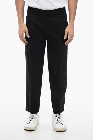 Virgin-Wool-Blend Tapered-Fit Pants With Two Pleats