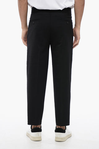 Virgin-Wool-Blend Tapered-Fit Pants With Two Pleats