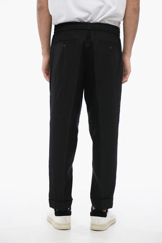 Linen Blend REM Pants with Elastic Waistband
