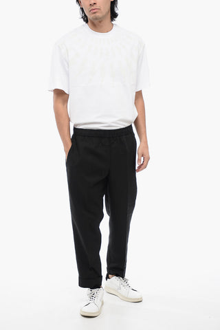 Linen Blend REM Pants with Elastic Waistband