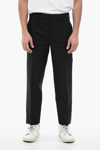 Linen-Blend Slim Fit Pants With Belt Loops