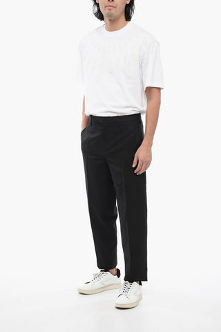 Linen-Blend Slim Fit Pants With Belt Loops